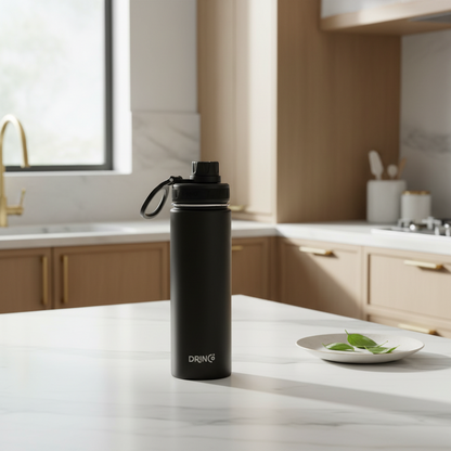 DRINCO® 22 oz. Insulated Stainless Steel Sport Water Bottle — Matte Black