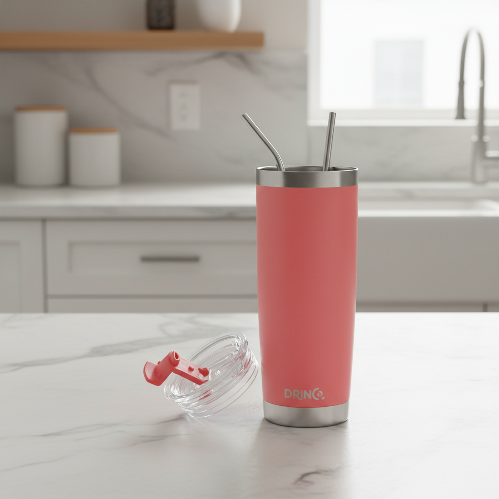 DRINCO® 20 oz. Insulated Tumbler with Spill-Proof Lid — Coral Paradise