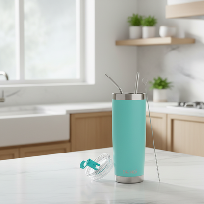 DRINCO® 20 oz. Insulated Tumbler with Spill-Proof Lid — Teal
