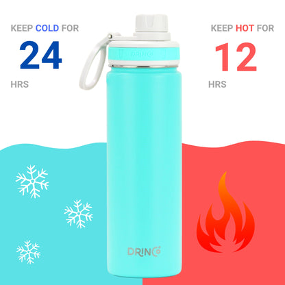 DRINCO® 22 oz. Insulated Stainless Steel Sport Water Bottle — Teal
