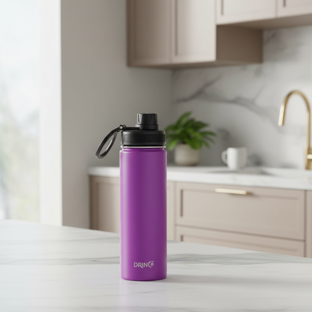 DRINCO® 22 oz. Insulated Stainless Steel Sport Water Bottle — Deep Purple