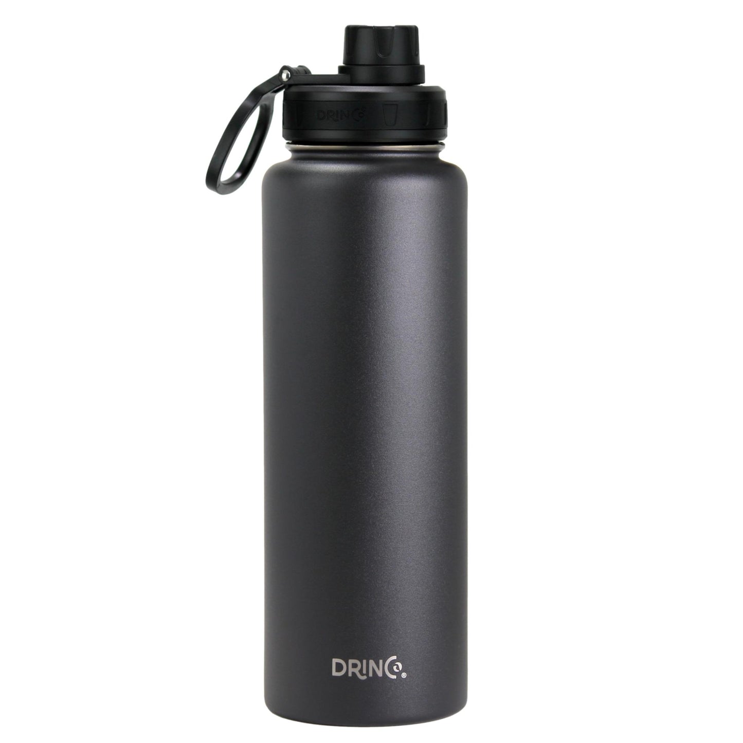 DRINCO® 40 oz. Insulated Stainless Steel Sport Water Bottle — Matte Black