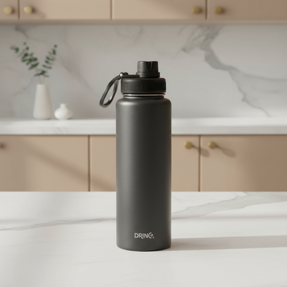 DRINCO® 40 oz. Insulated Stainless Steel Sport Water Bottle — Matte Black