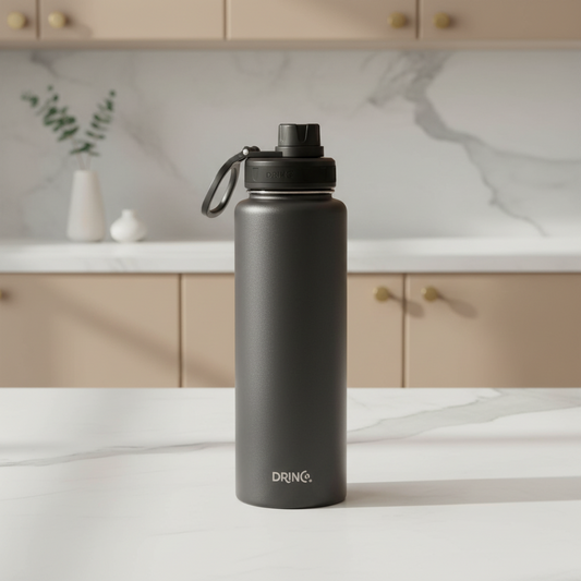 DRINCO® 40 oz. Insulated Stainless Steel Sport Water Bottle — Matte Black