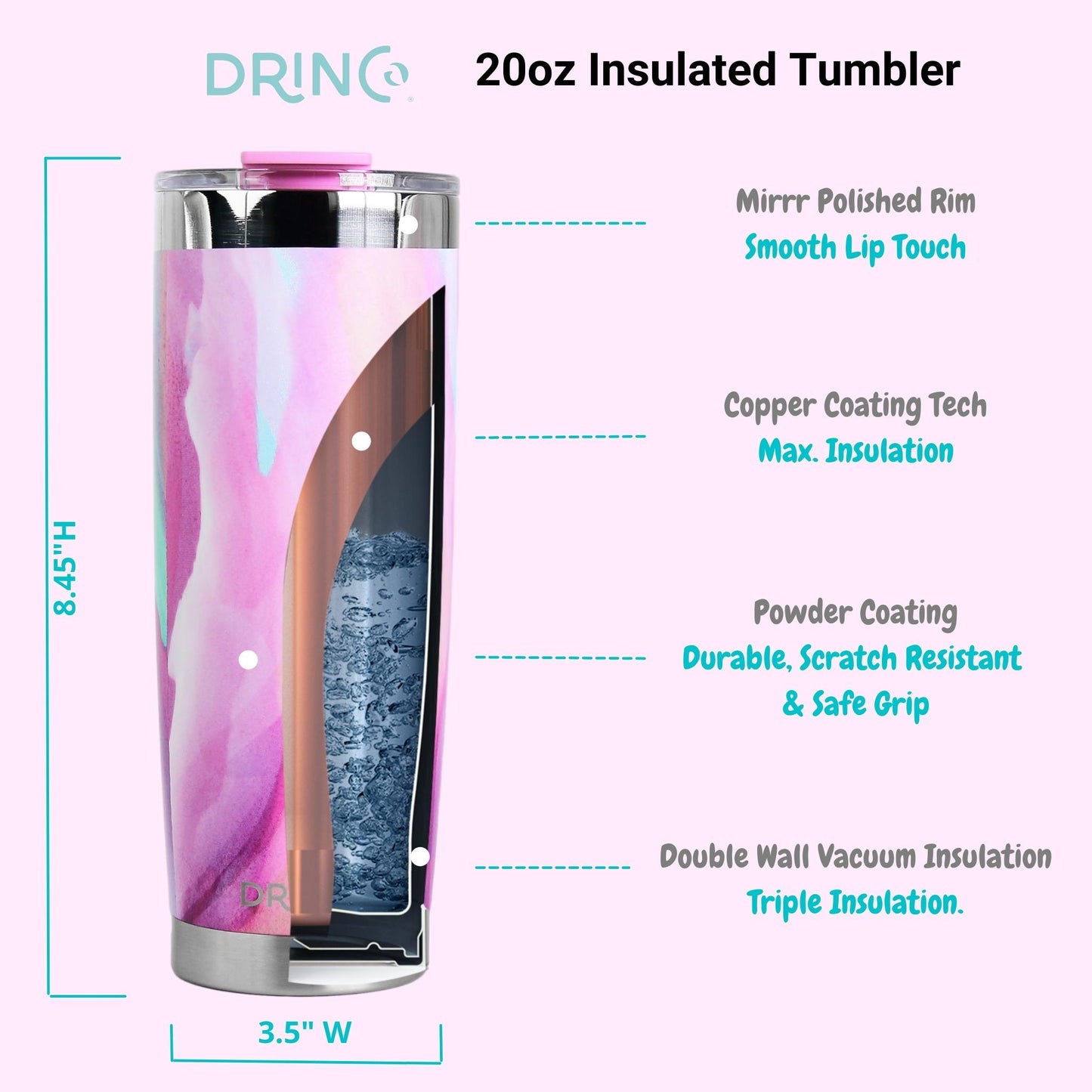 DRINCO® 20 oz. Insulated Tumbler with Spill-Proof Lid — Galaxy