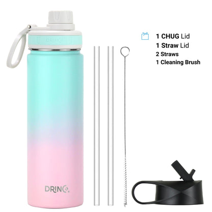 DRINCO® 22 oz. Insulated Stainless Steel Sport Water Bottle — Macaron Ombre