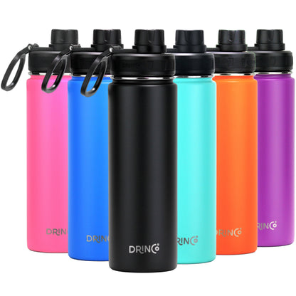 DRINCO® 22 oz. Insulated Stainless Steel Sport Water Bottle — Matte Black