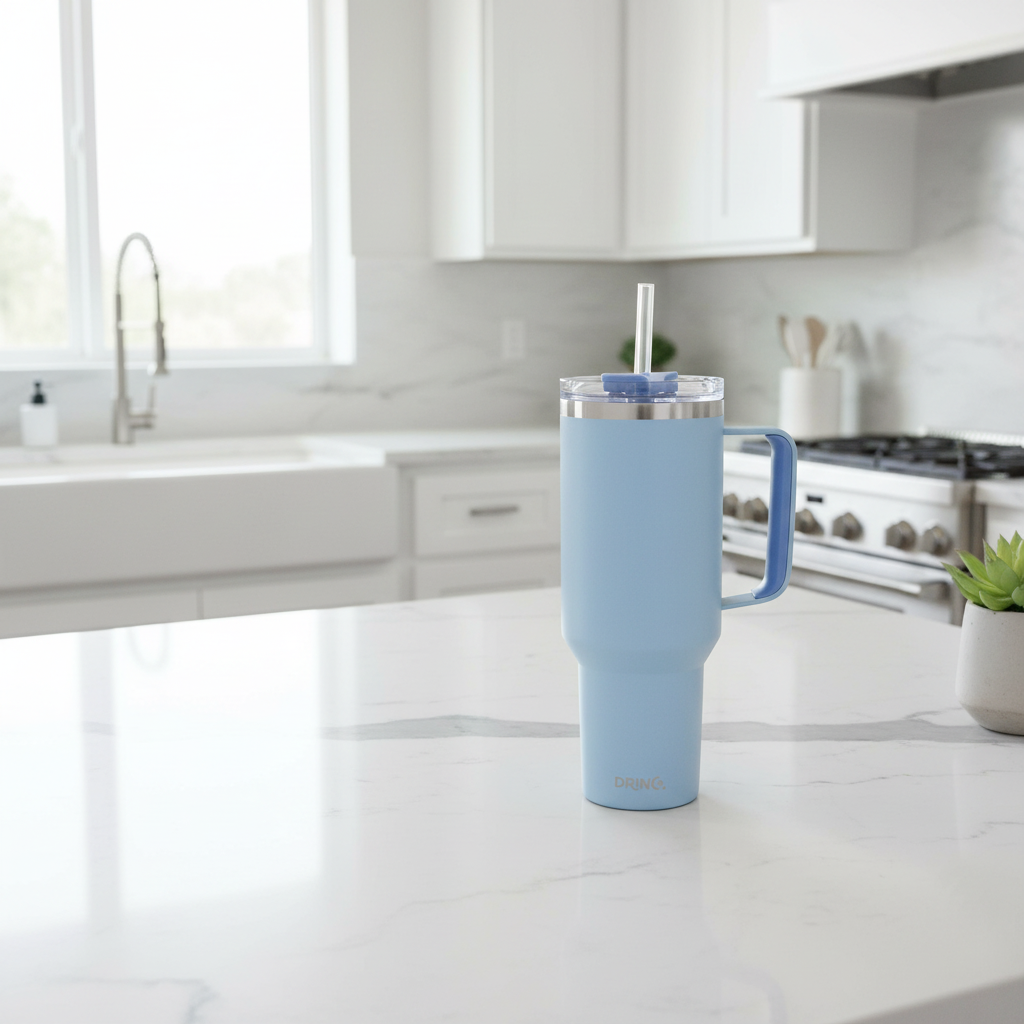 DRINCO® 40 oz. Big Sur Insulated Tumbler with Handle — Sky Blue