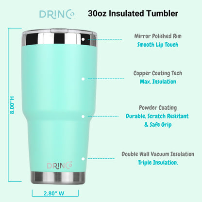 DRINCO® 30 oz. Insulated Tumbler with Spill-Proof Lid — Teal