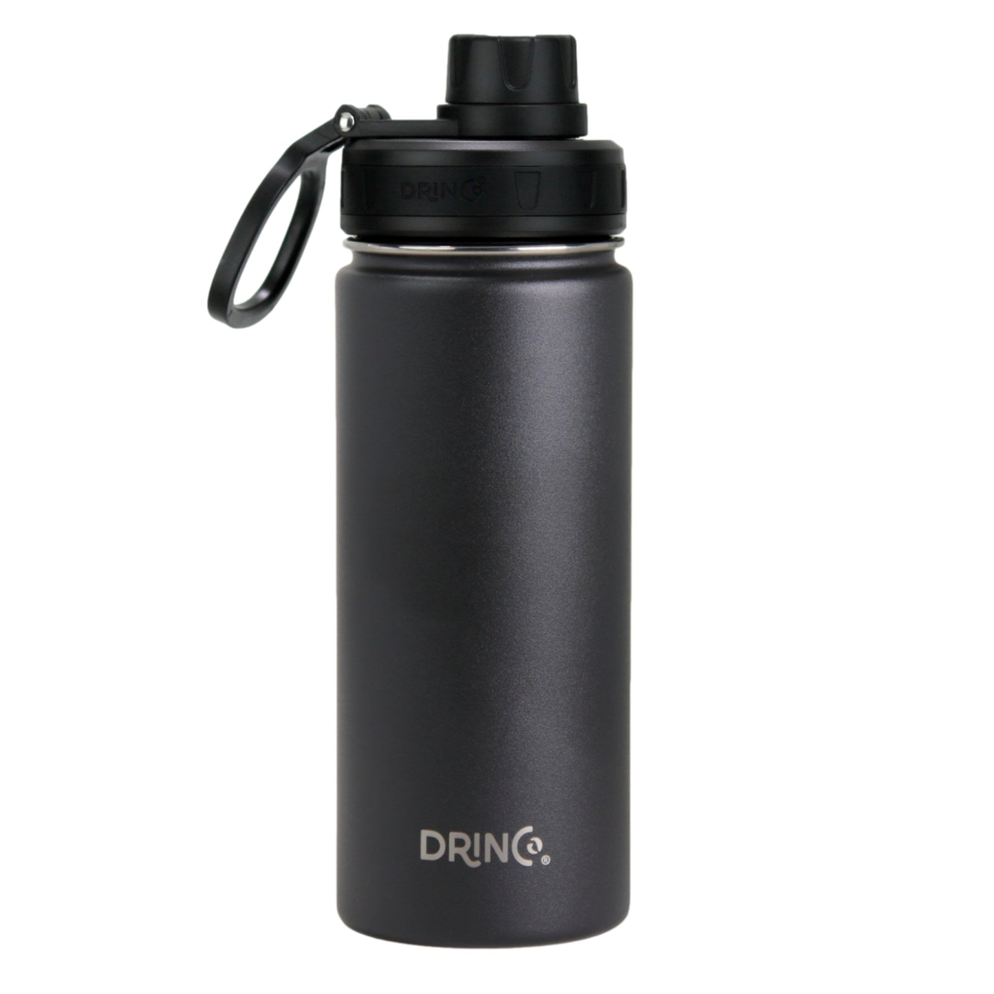 DRINCO® 18 oz. Insulated Stainless Steel Sport Water Bottle — Matte Black