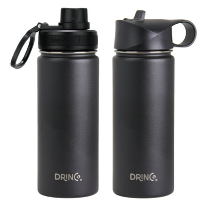 DRINCO® 18 oz. Insulated Stainless Steel Sport Water Bottle — Matte Black