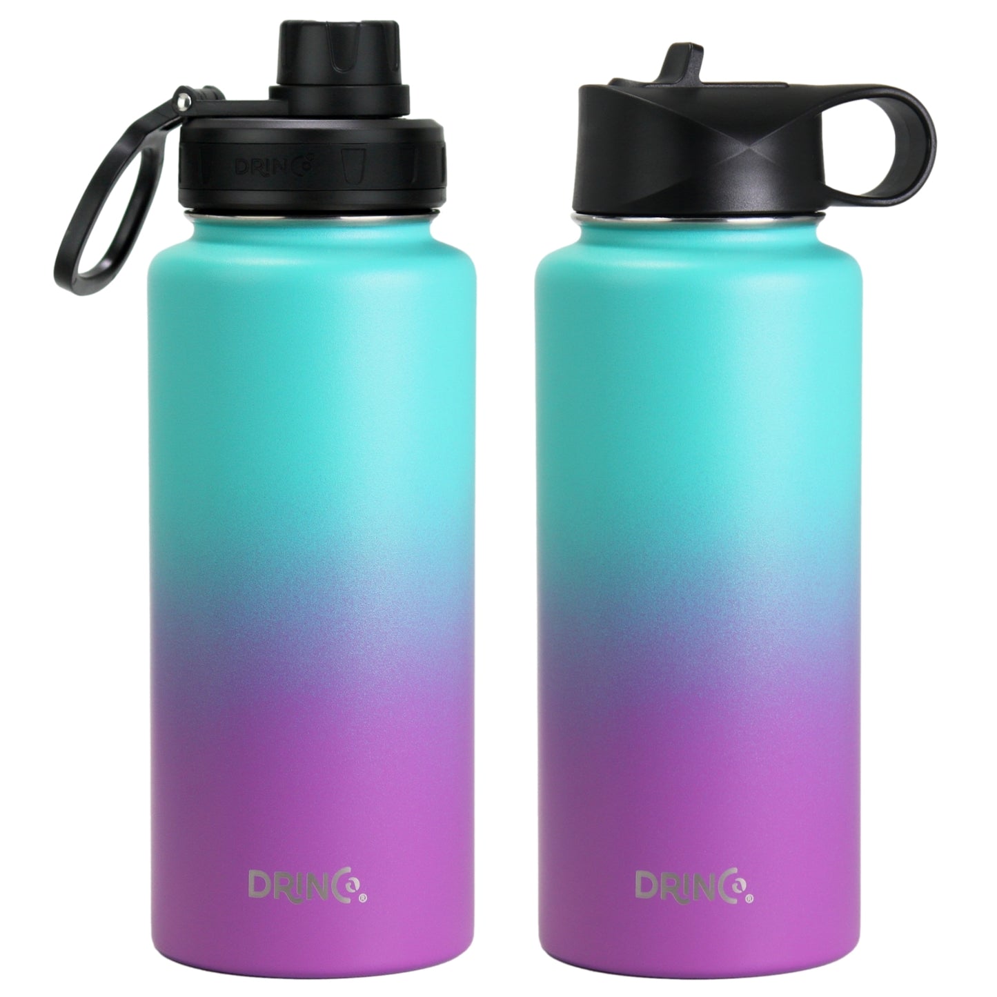 DRINCO® 32 oz. Insulated Stainless Steel Water Bottle — Ombre Fuchsia Teal