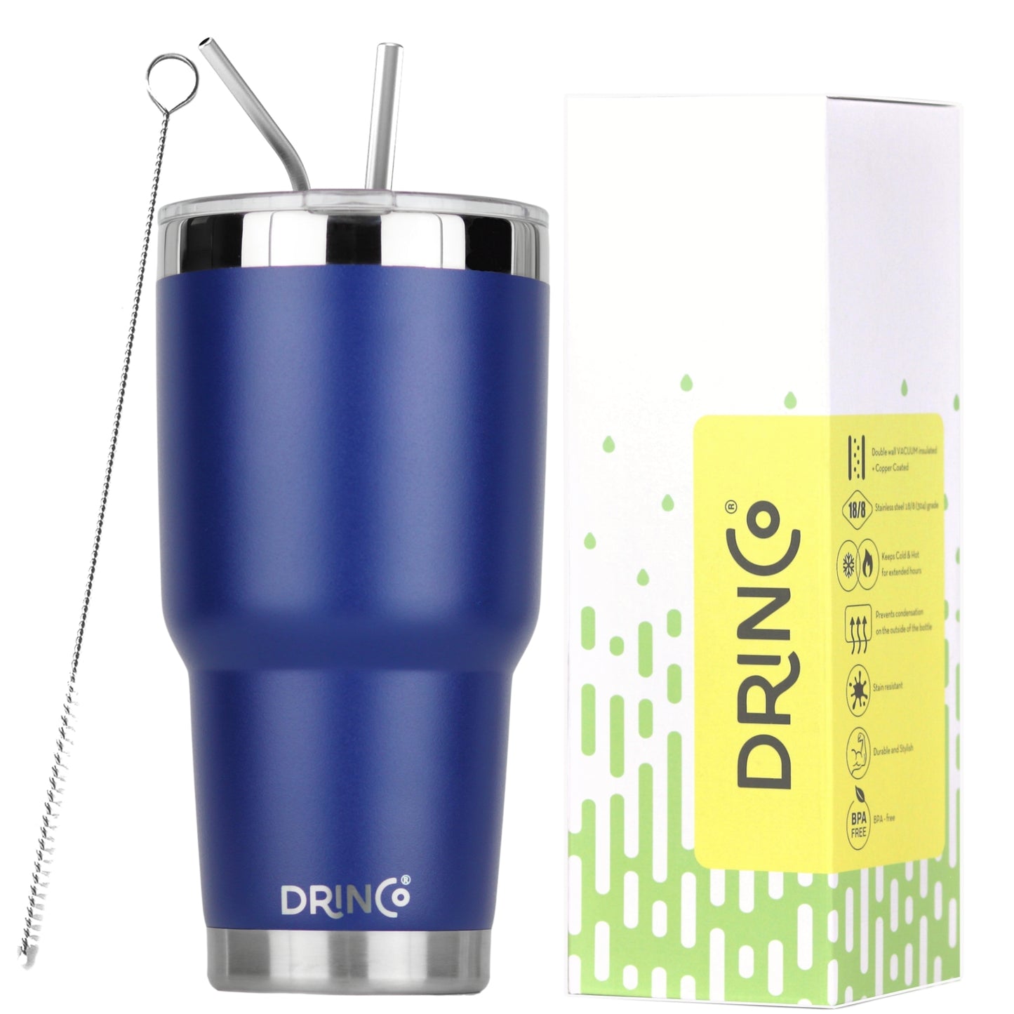 DRINCO® 30 oz. Insulated Tumbler with Spill-Proof Lid — Royal Blue