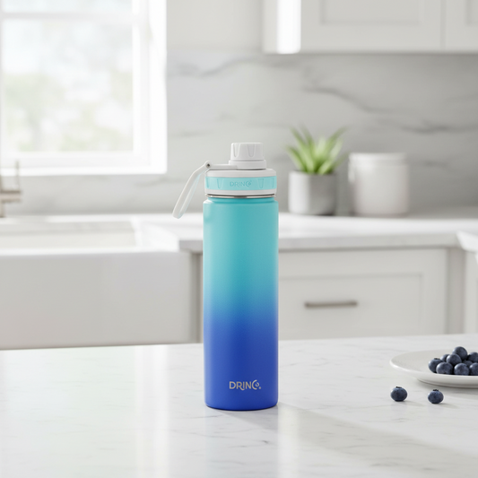 DRINCO® 22 oz. Insulated Stainless Steel Sport Water Bottle — Morning Sky Blue
