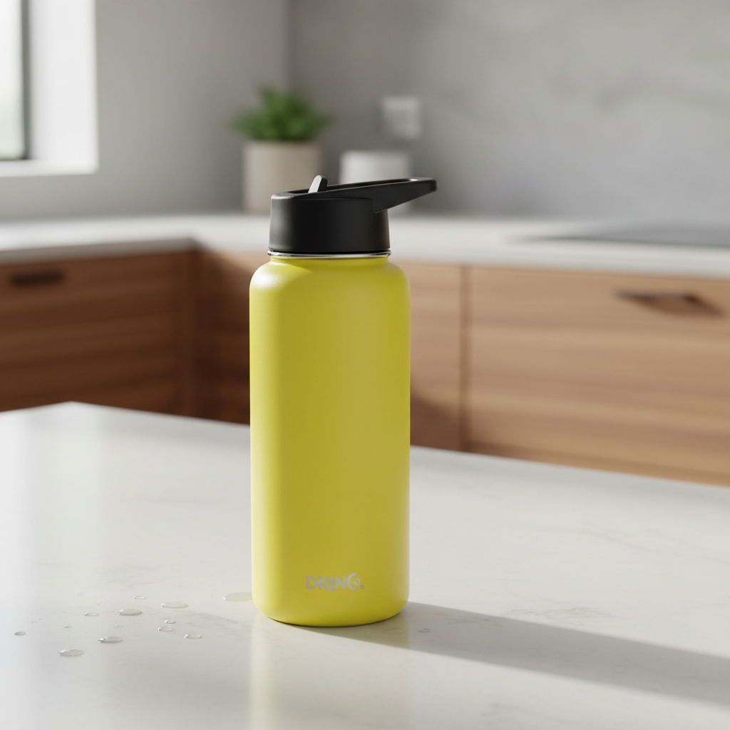 DRINCO® 32 oz. Insulated Wide-Mouth Water Bottle — Illuminating Yellow