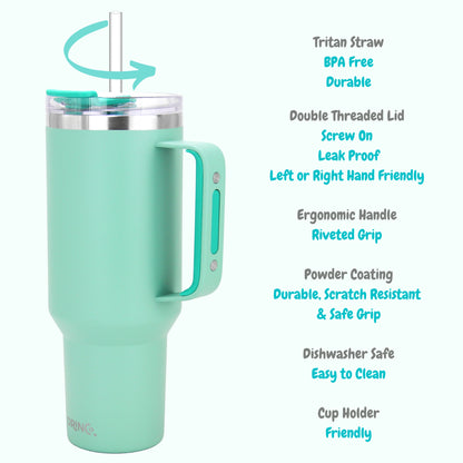 DRINCO® 40 oz. Big Sur Insulated Tumbler with Handle — Sage
