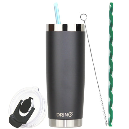 DRINCO® 20 oz. Insulated Tumbler with Spill-Proof Lid — Matte Black