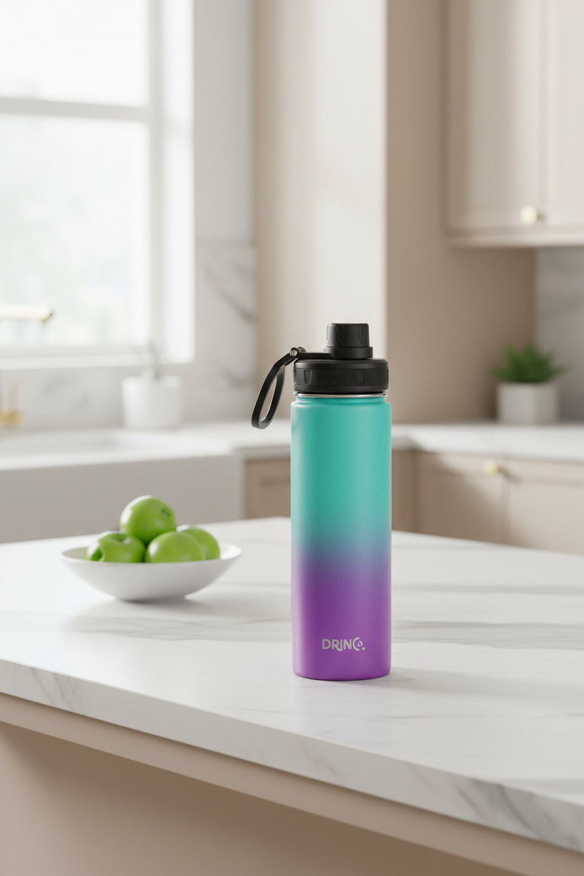 DRINCO® 22 oz. Insulated Stainless Steel Water Bottle — Ombre Fuchsia Teal