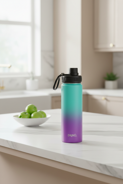 DRINCO® 22 oz. Insulated Stainless Steel Water Bottle — Ombre Fuchsia Teal