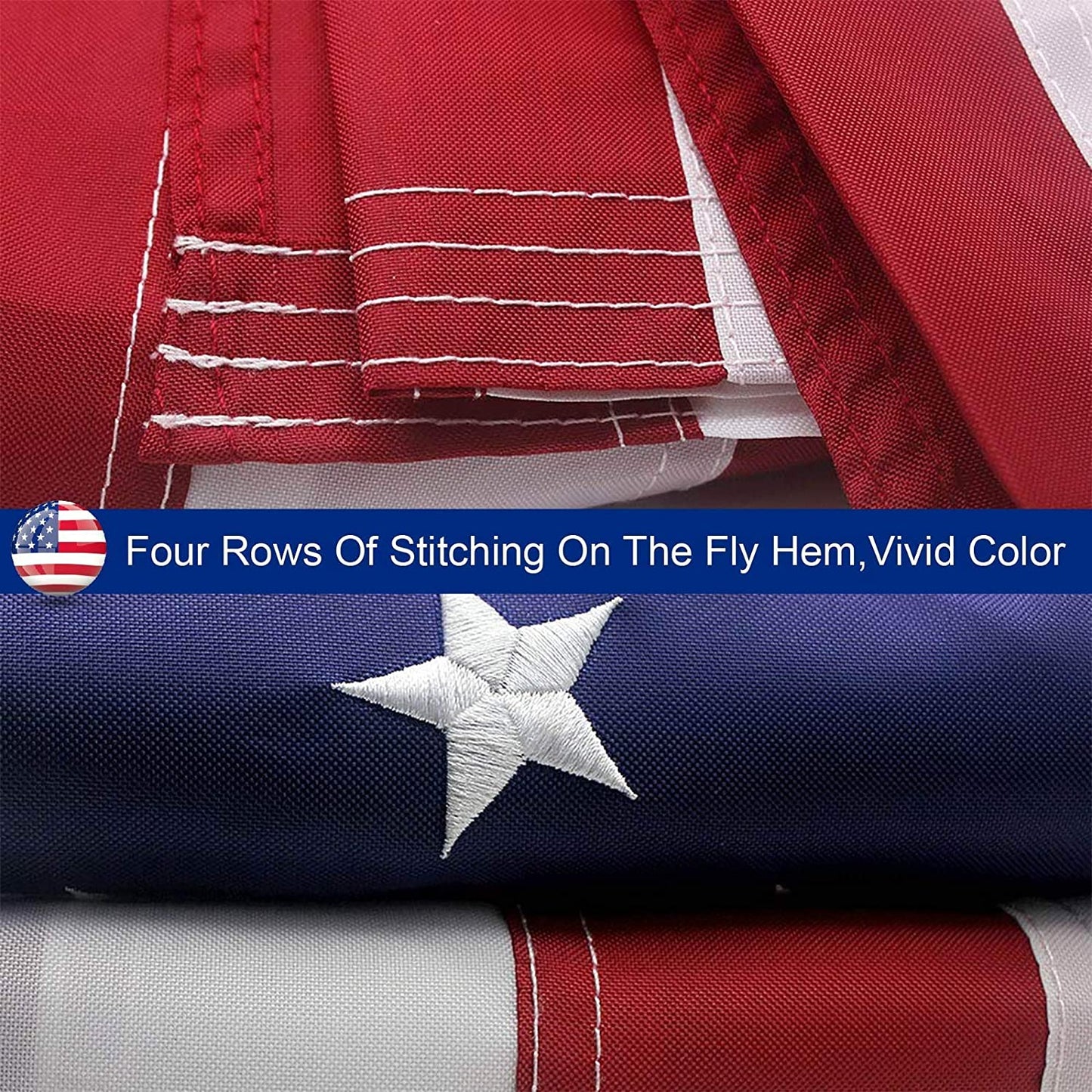 American Flag — Heavy Duty Outdoor Embroidered Stars | 8 Sizes