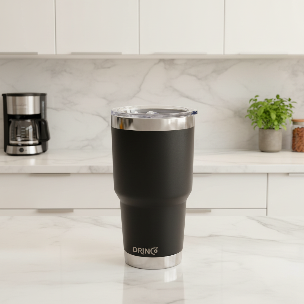DRINCO® 30 oz. Insulated Tumbler with Spill-Proof Lid — Matte Black