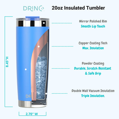 DRINCO® 20 oz. Insulated Tumbler with Spill-Proof Lid — Royal Blue