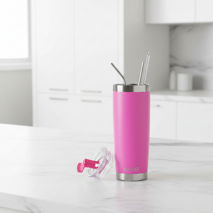 DRINCO® 20 oz. Insulated Tumbler with Spill-Proof Lid — Island Pink