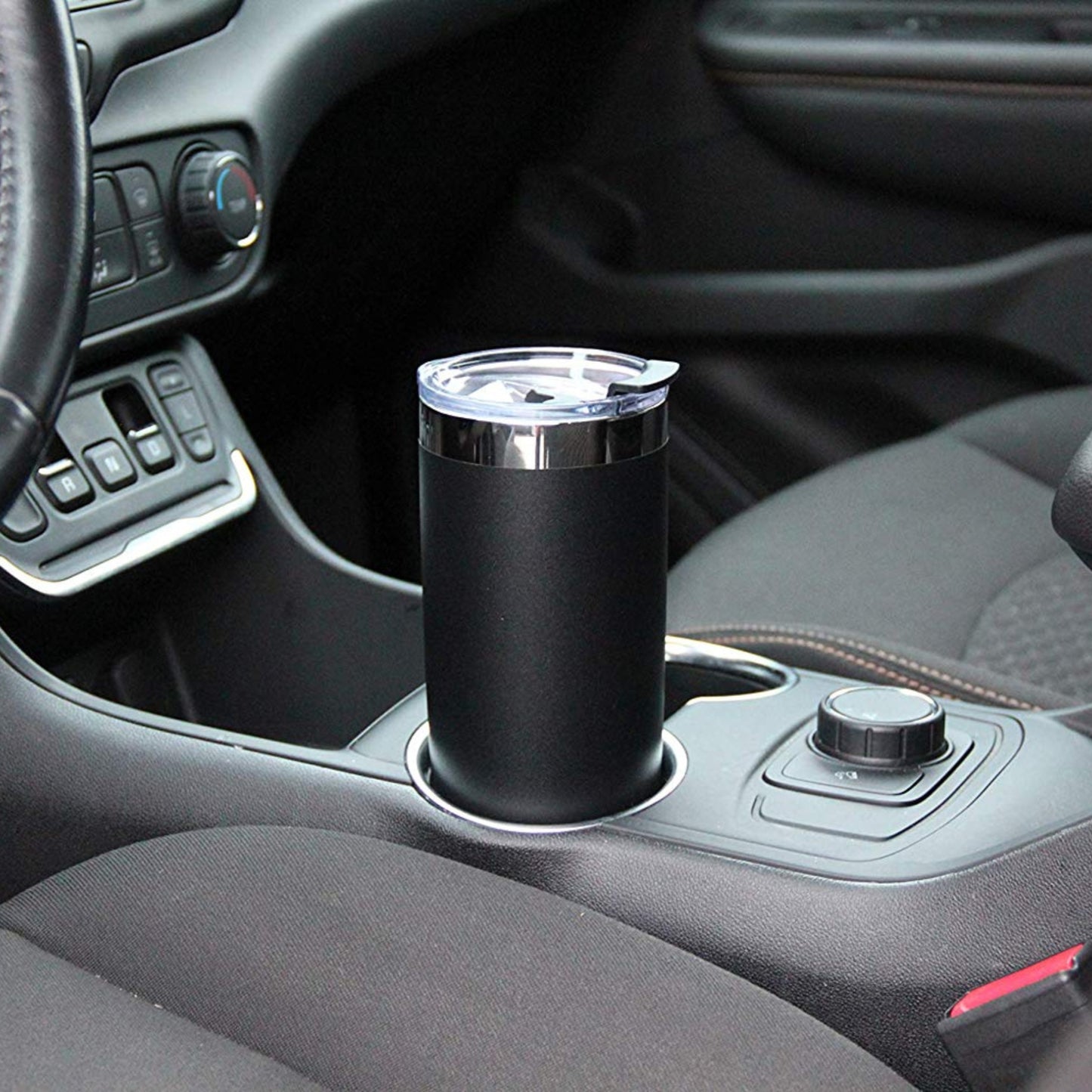 DRINCO® 20 oz. Insulated Tumbler with Spill-Proof Lid — Matte Black