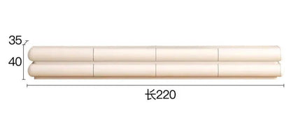 Dimension diagram of a cream ivory tubular floating TV stand showing 220cm length, 30cm depth and 15cm height measurements on a white background — LivDecor
