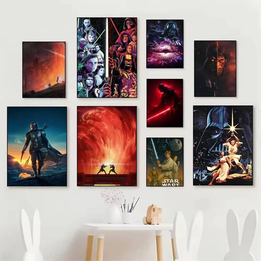 Galaxy heroes cinematic sci-fi fantasy poster collection displayed as a gallery wall arrangement — LivDecor
