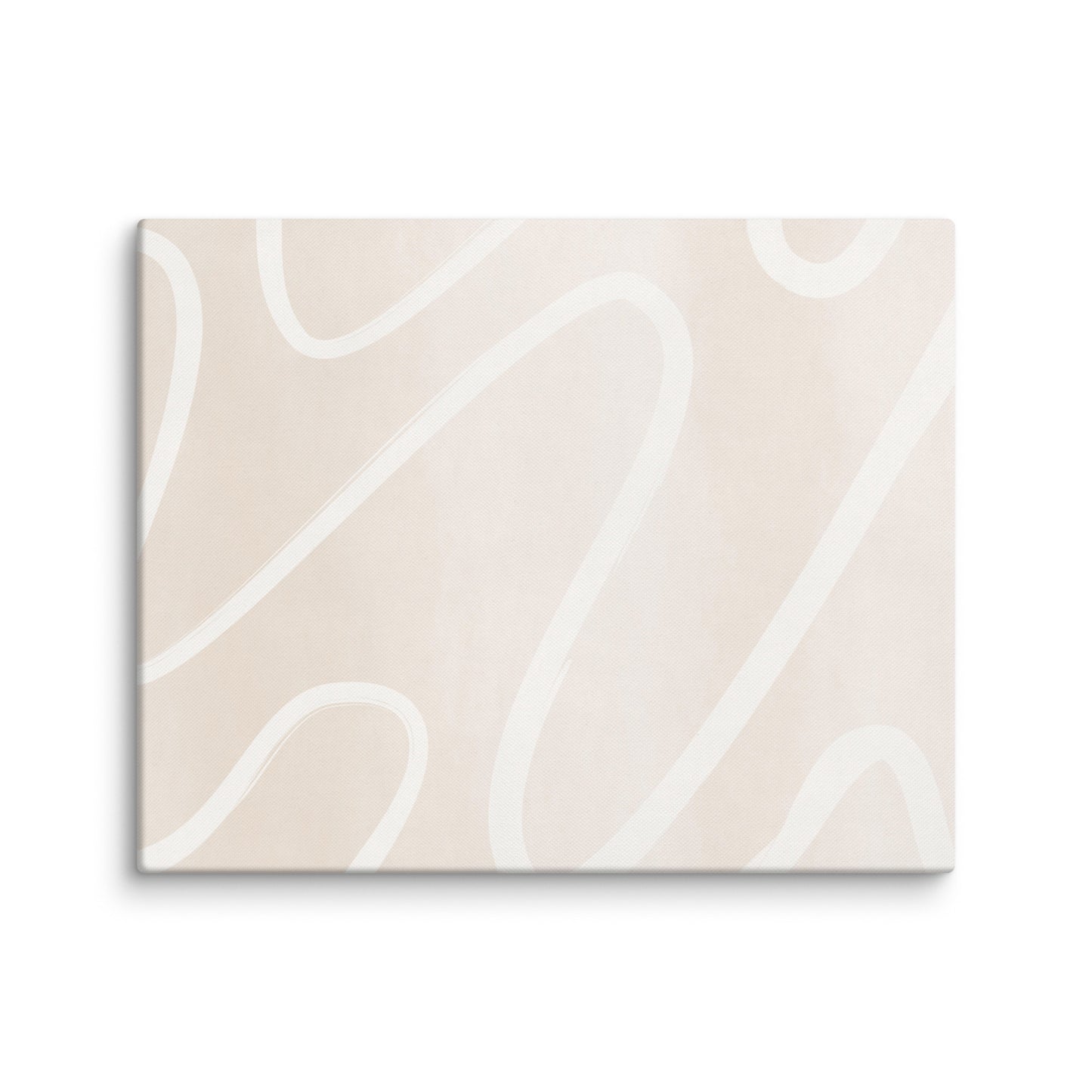 Ivory Flow abstract canvas print featuring soft cream tonal background with flowing white brushstroke curves, 16×20 gallery-wrapped canvas — LivDecor