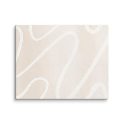 Ivory Flow abstract canvas print featuring soft cream tonal background with flowing white brushstroke curves, 16×20 gallery-wrapped canvas — LivDecor