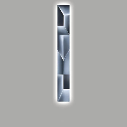 Luminary Canvas backlit crystal art wall sconce in black with cool white LED glow against a neutral grey background — LivDecor
