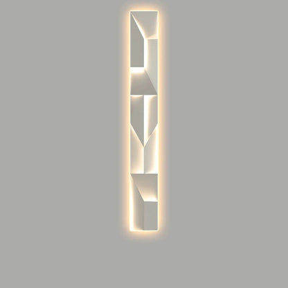 Luminary Canvas backlit crystal art wall sconce in white with warm LED glow showing alternate geometric panel configuration against a neutral grey background — LivDecor
