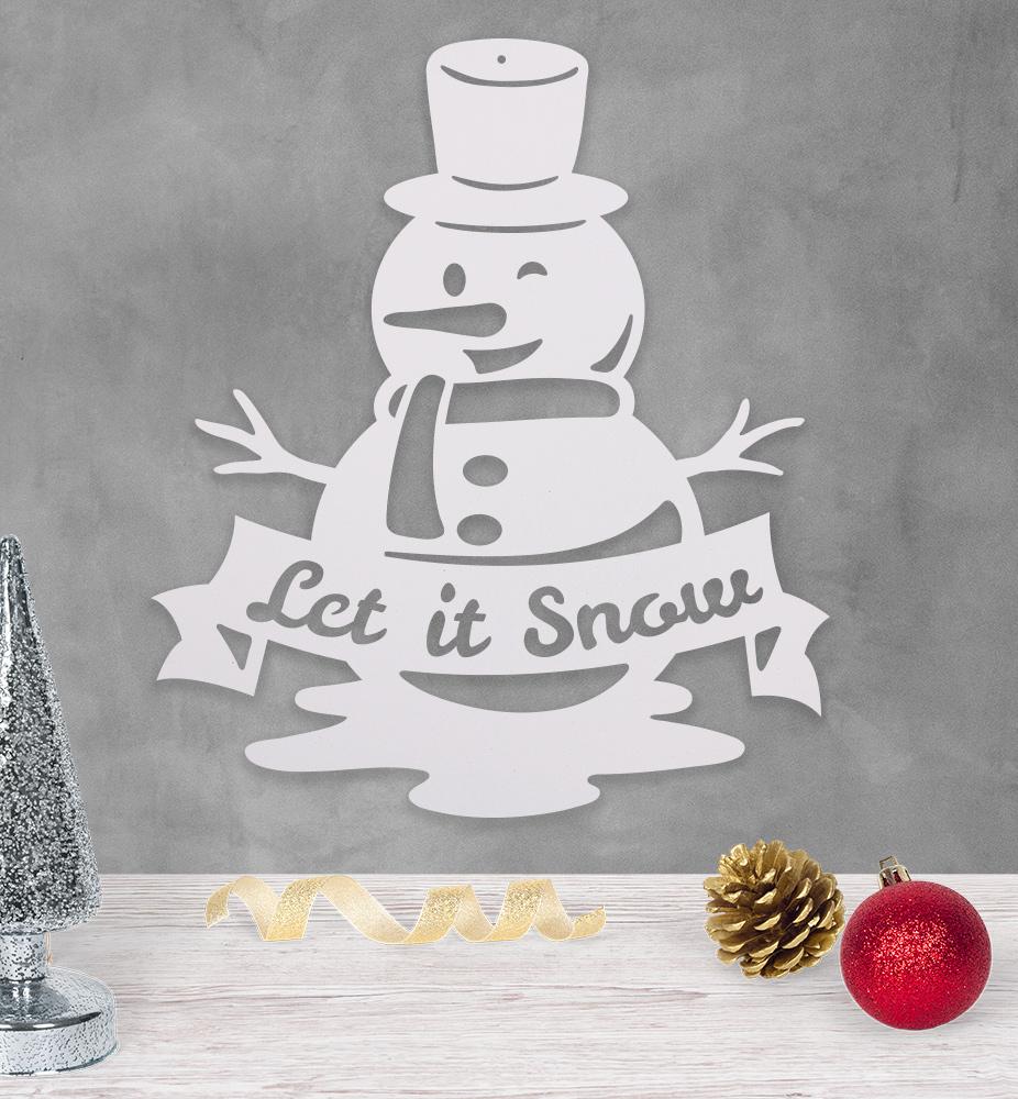 Let It Snow Snowman — Metal Wall Art Sign | 14 in. x 16 in.