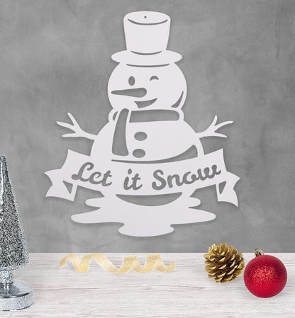 Let It Snow Snowman — Metal Wall Art Sign | 14 in. x 16 in.