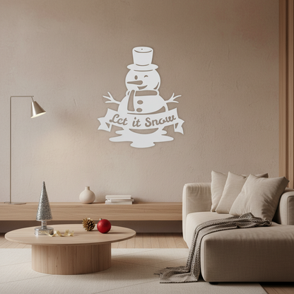 Let It Snow Snowman — Metal Wall Art Sign | 14 in. x 16 in.
