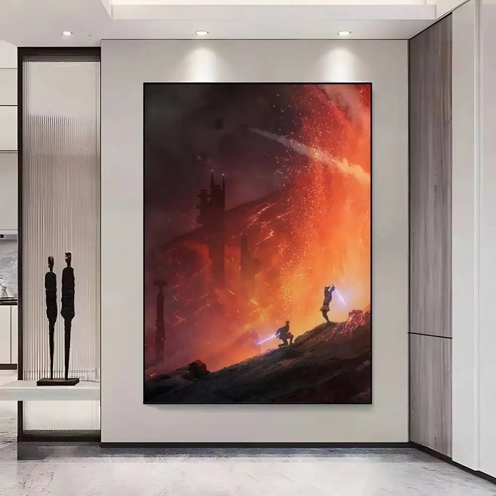The Chosen One Volcanic Duel cinematic sci-fi wall art poster — LivDecor
